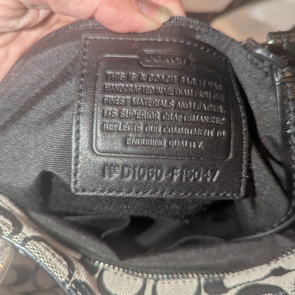 Coach Black and Gray Shoulder Bag with Signature Pattern - Picture 12 of 12